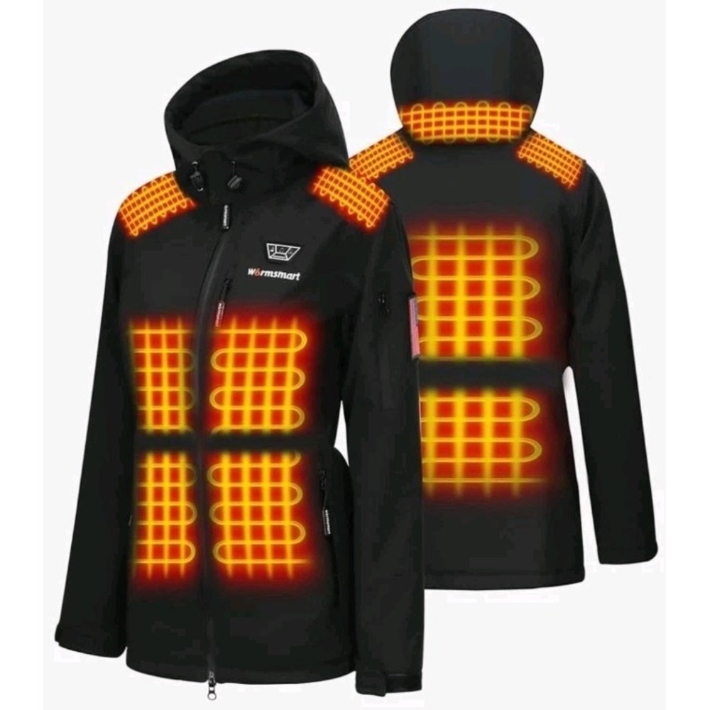 Heated Women's Jacket with Battery Pack & Removable Hood Winter Comfort Small